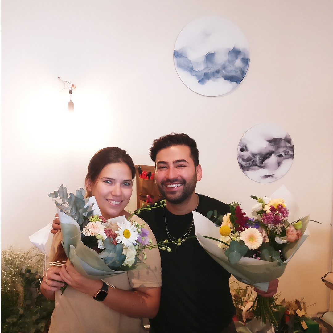 Selin & Kazim vom Blumenparadies Kral 2 in Darmstadt mit Blumen & Kunst