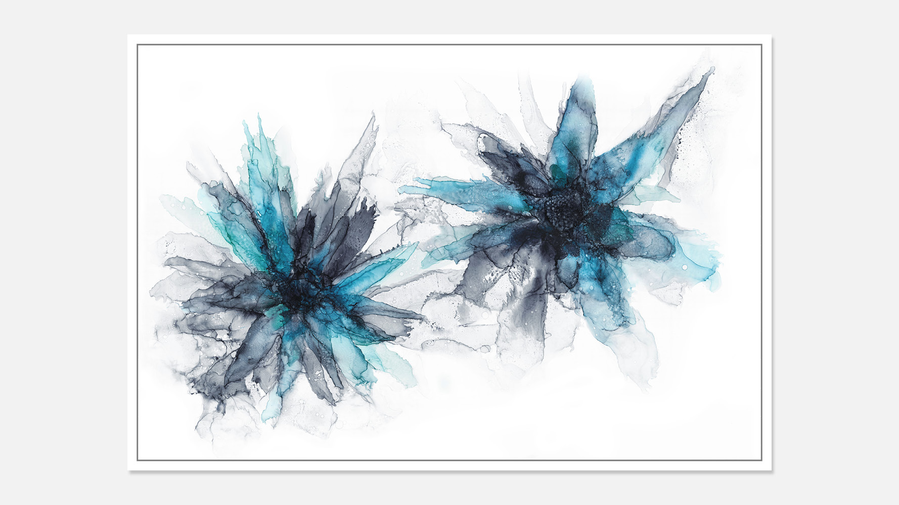 Florales Kunstwerk Azul II von Ines Drewianka 