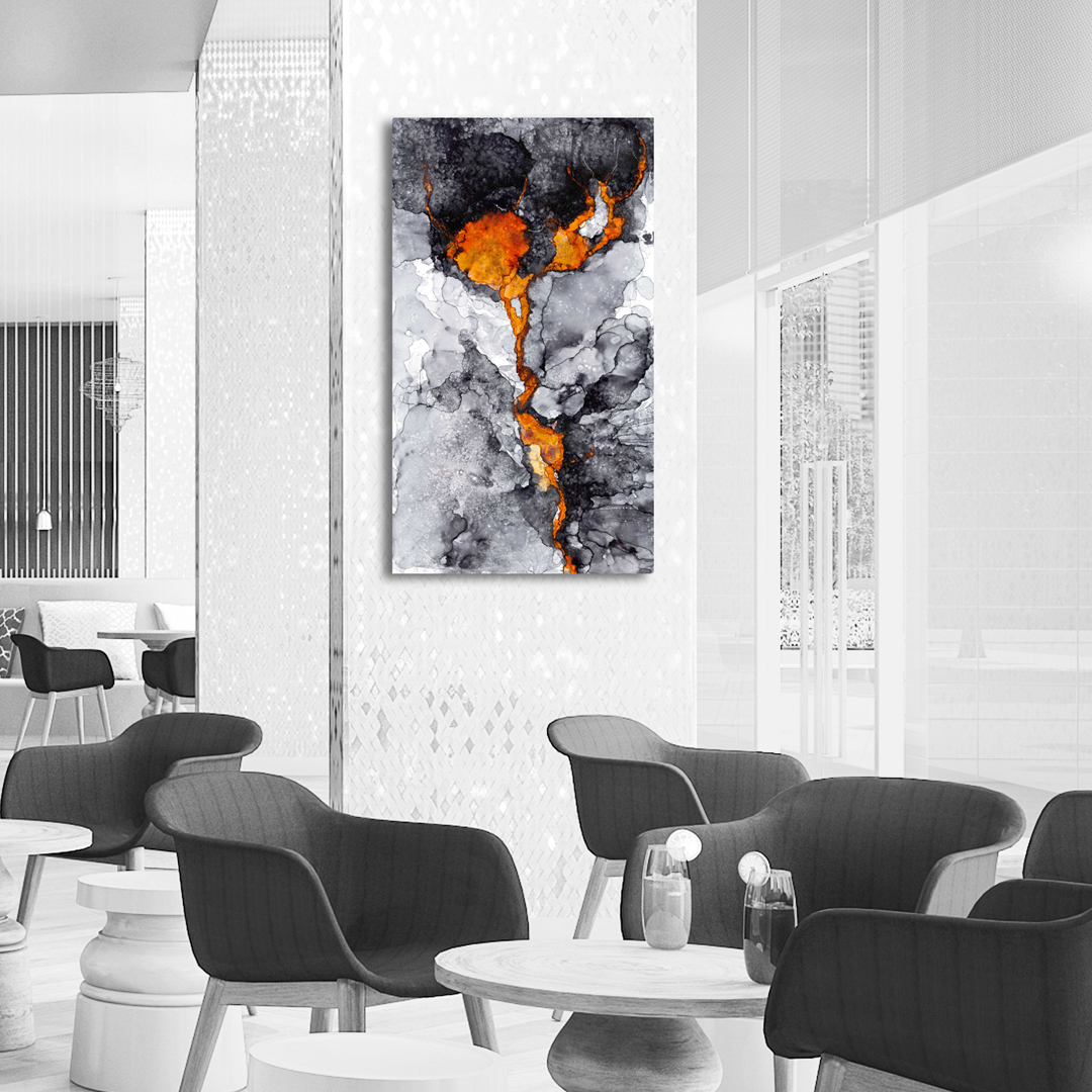 Abstraktes kraftvolles und kontrastreiches Werk in Hotel Restaurant